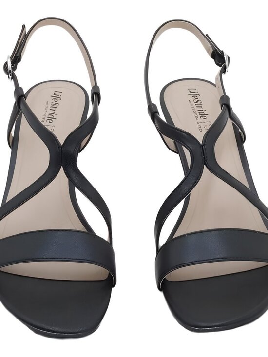 LifeStride Nolita Strappy Slingback Dress Heel Black Faux Leather Womens 9M - Picture 5 of 6